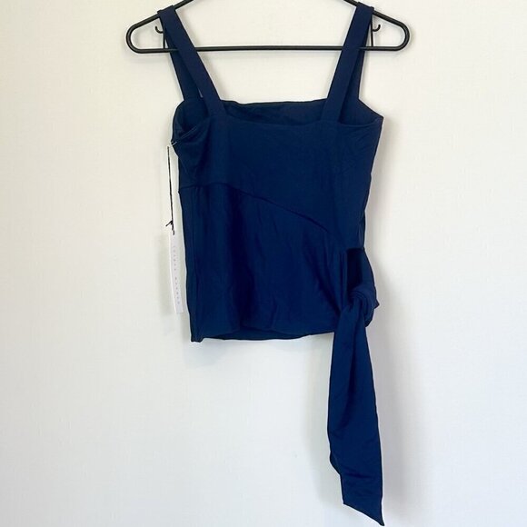 NWT Susana Monaco Navy Blue Wide Strap Tank Top with Side Tie - Small - Picture 7 of 7
